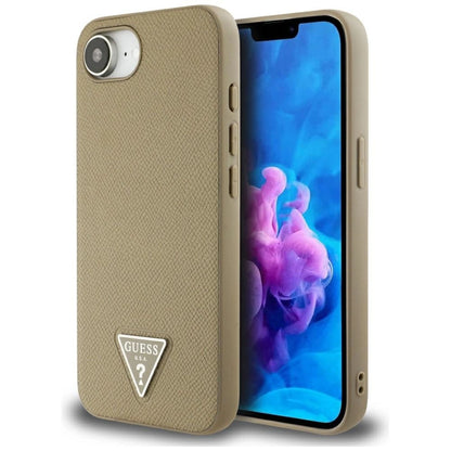 Guess Grained Triangle MagSafe case for iPhone 16e - brown_0
