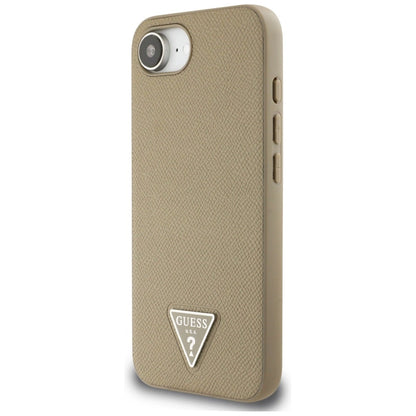 Guess Grained Triangle MagSafe case for iPhone 16e - brown_1