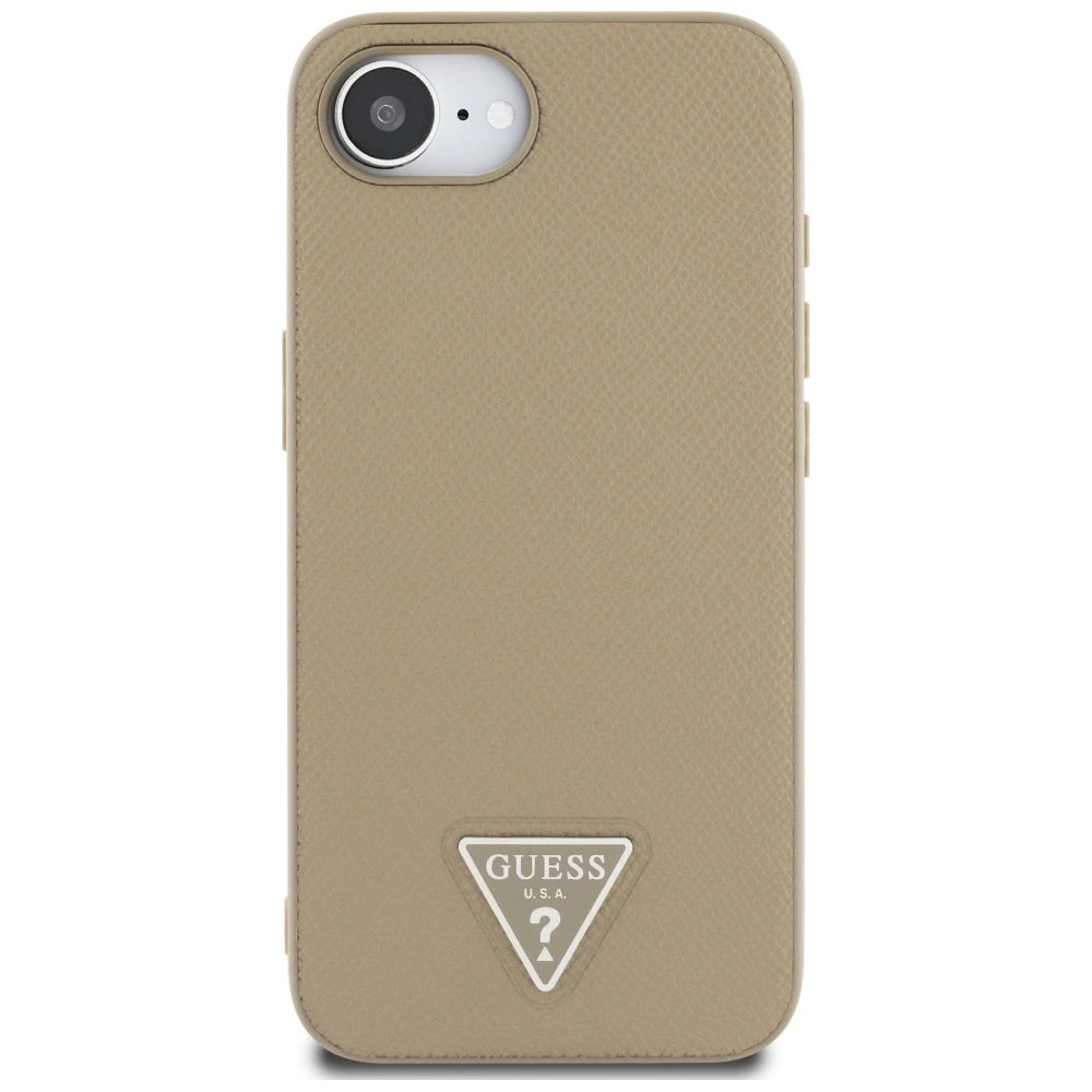 Guess Grained Triangle MagSafe case for iPhone 16e - brown_2