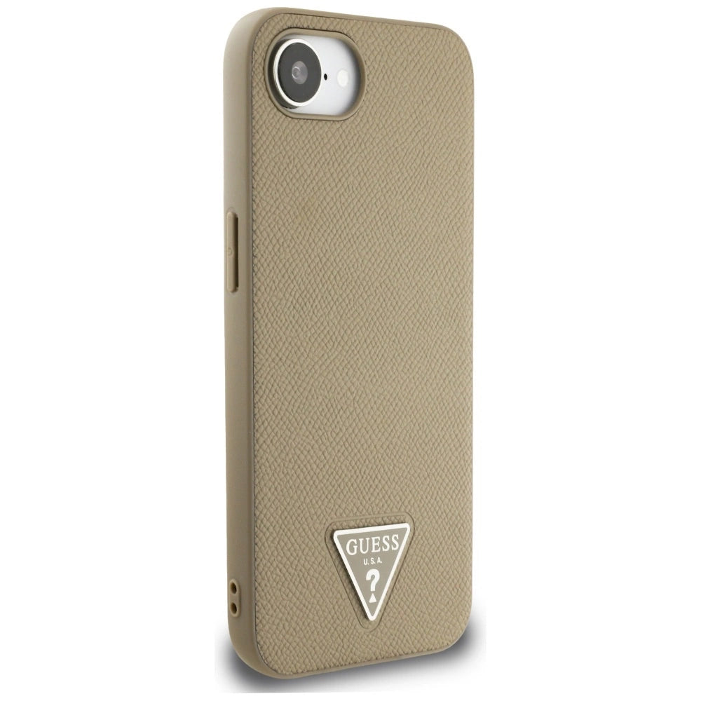 Guess Grained Triangle MagSafe case for iPhone 16e - brown_3