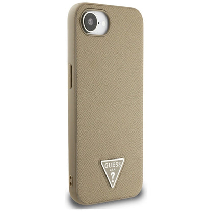 Guess Grained Triangle MagSafe case for iPhone 16e - brown_3
