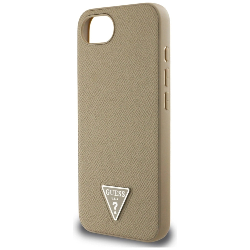 Guess Grained Triangle MagSafe case for iPhone 16e - brown_5