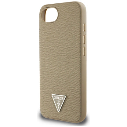 Guess Grained Triangle MagSafe case for iPhone 16e - brown_5
