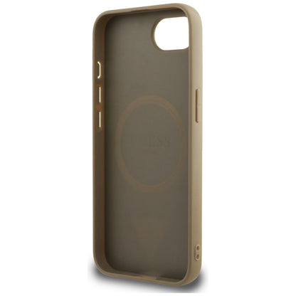 Guess Grained Triangle MagSafe case for iPhone 16e - brown_6