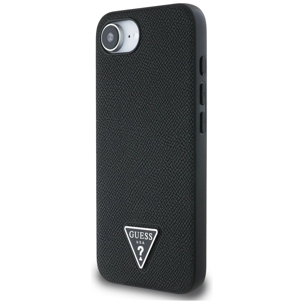 Guess Grained Triangle MagSafe case for iPhone 16e - black_1