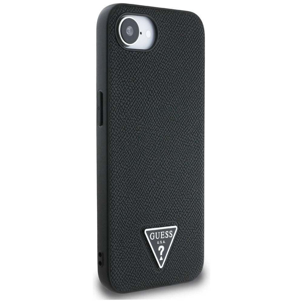 Guess Grained Triangle MagSafe case for iPhone 16e - black_3