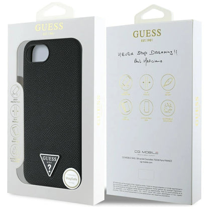 Guess Grained Triangle MagSafe case for iPhone 16e - black_7
