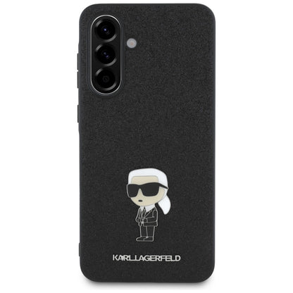 Karl Lagerfeld Fixed Glitter Ikonik Logo Metal Pin Case for Samsung Galaxy A56 - Black_1