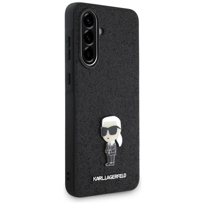 Karl Lagerfeld Fixed Glitter Ikonik Logo Metal Pin Case for Samsung Galaxy A56 - Black_2