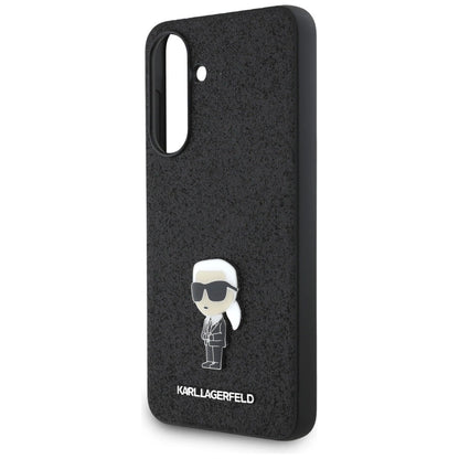 Karl Lagerfeld Fixed Glitter Ikonik Logo Metal Pin Case for Samsung Galaxy A56 - Black_4