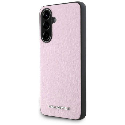 Karl Lagerfeld Saffiano Metal Logo Case for Samsung Galaxy A56 - Pink_0