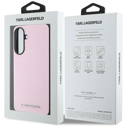 Karl Lagerfeld Saffiano Metal Logo Case for Samsung Galaxy A56 - Pink_6