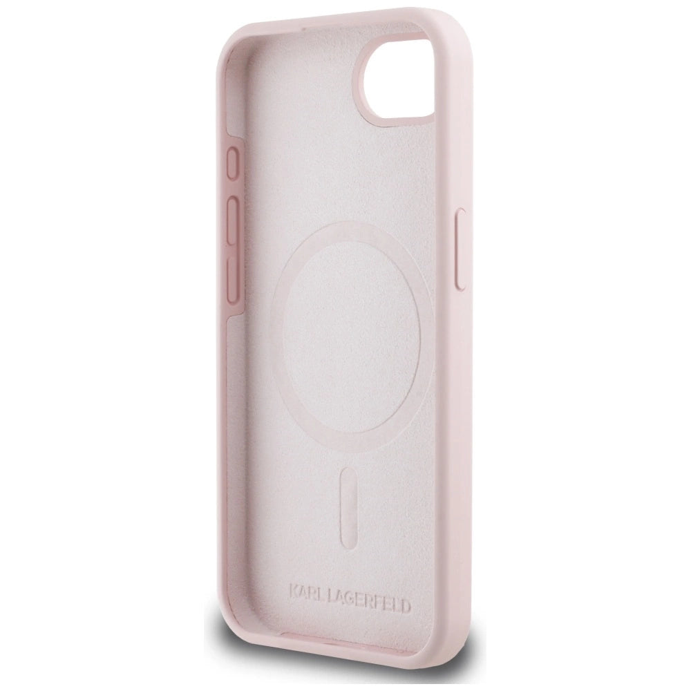 Karl Lagerfeld Silicone Karl&amp;Choupette Heads MagSafe iPhone 16e Case - Pink_6