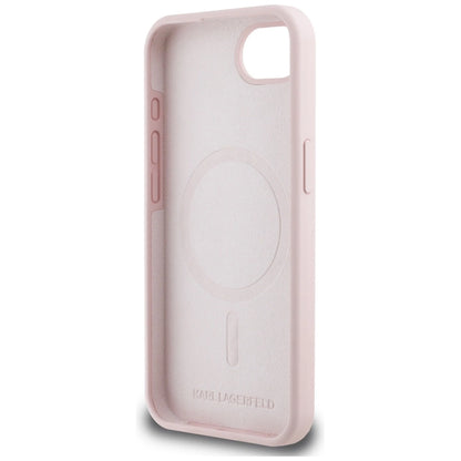 Karl Lagerfeld Silicone Karl&amp;Choupette Heads MagSafe iPhone 16e Case - Pink_6