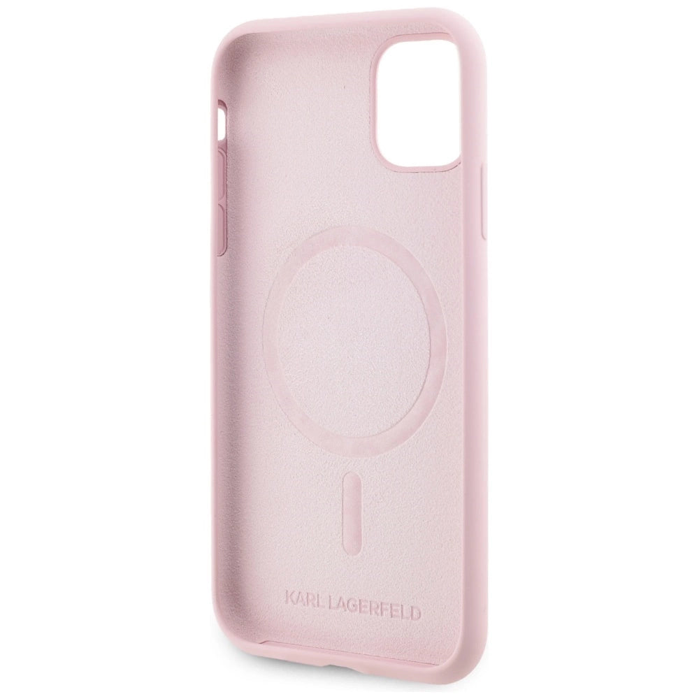 Karl Lagerfeld Silicone Karl&amp;Choupette MagSafe iPhone 11 Case - Pink_6