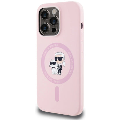 Karl Lagerfeld Silicone Karl&amp;Choupette MagSafe Case for iPhone 14 Pro Max - Pink_1
