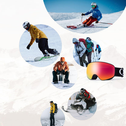 Qunature Black Ski Goggles Kids (Size M/L) - Black - OUTLET_1