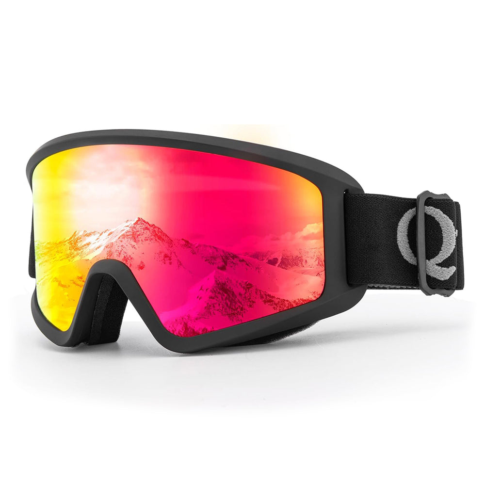 Qunature White Ski Goggles for Adults - Black - OUTLET_0