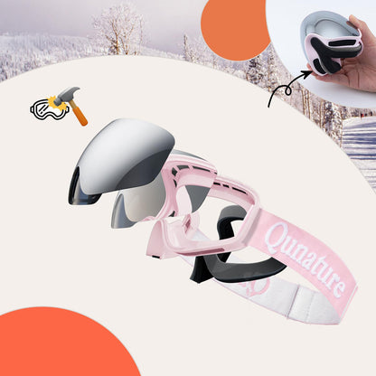 Qunature Pink Children's skiing goggles (medium/large children's version) - OUTLET_5