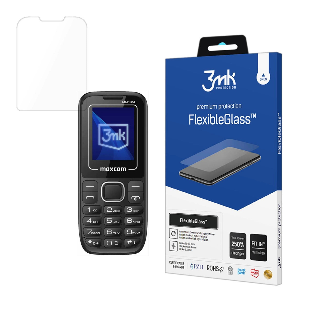 Hybrid glass 3mk FlexibleGlass on Maxcom Classic MM135L_0