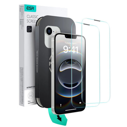 ESR UltraFit Tempered Glass 2-pack case for iPhone 13 / 13 Pro / 14 / 16e_0
