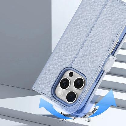 Dux Ducis Lawa iPhone 16 Pro Leather Case with Detachable Magnetic Wallet - Blue_8