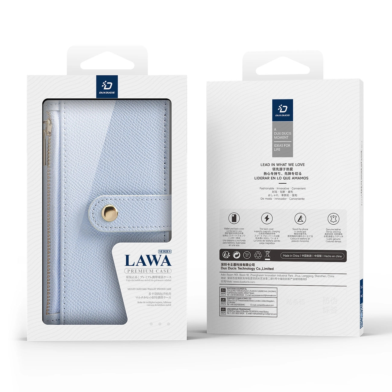 Dux Ducis Lawa Leather Case for iPhone 16 Pro Max with Detachable Magnetic Wallet - Blue_11