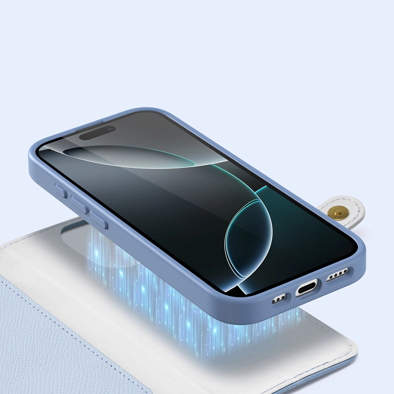 Dux Ducis Lawa Leather Case for iPhone 16 Pro Max with Detachable Magnetic Wallet - Blue_4