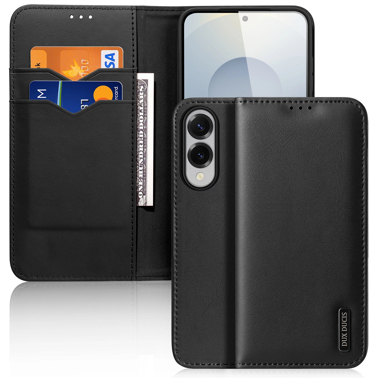 Dux Ducis Hivo Samsung Galaxy S25 Edge Case with Flip and RFID Protection - Black_0