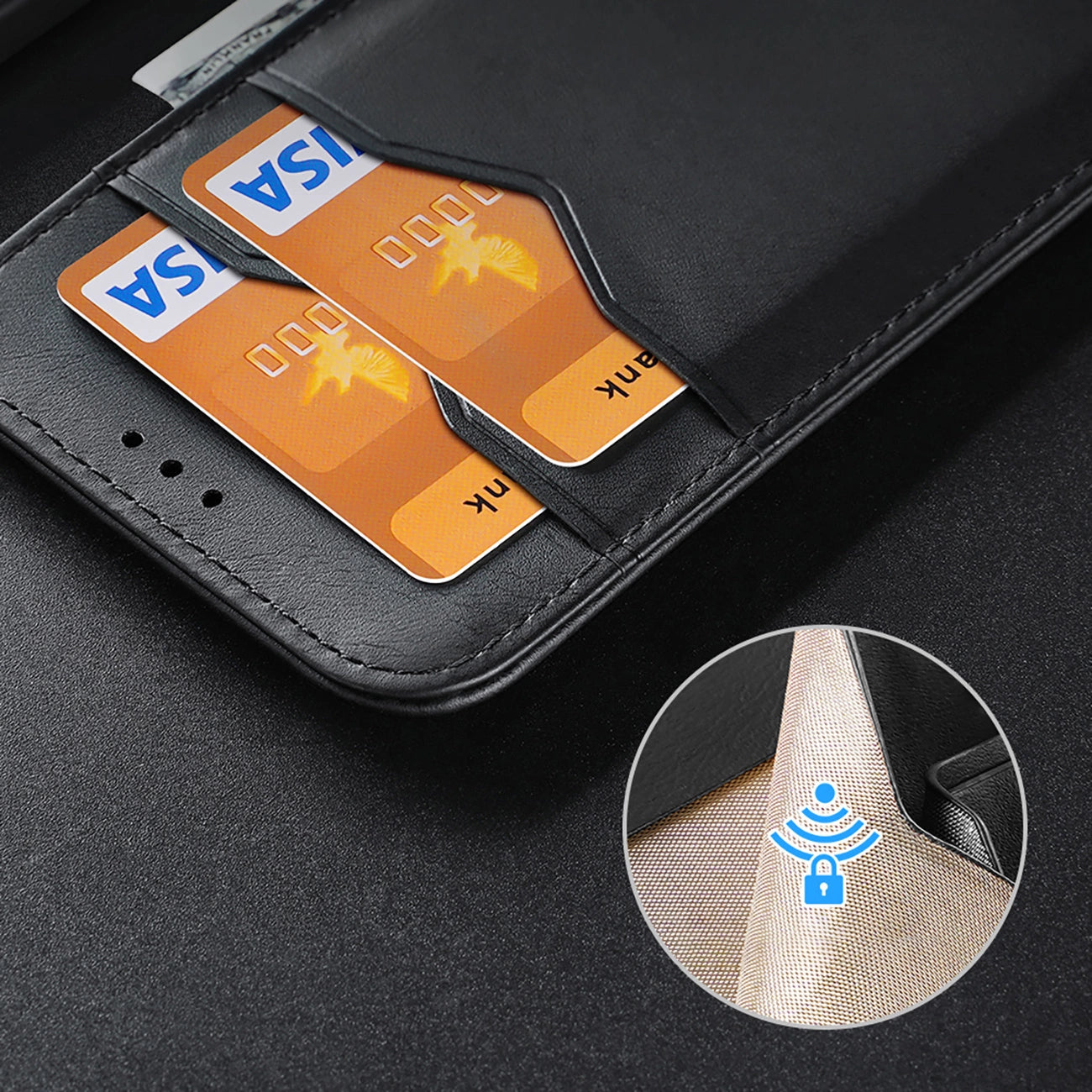 Dux Ducis Hivo Samsung Galaxy S25 Edge Case with Flip and RFID Protection - Black_11