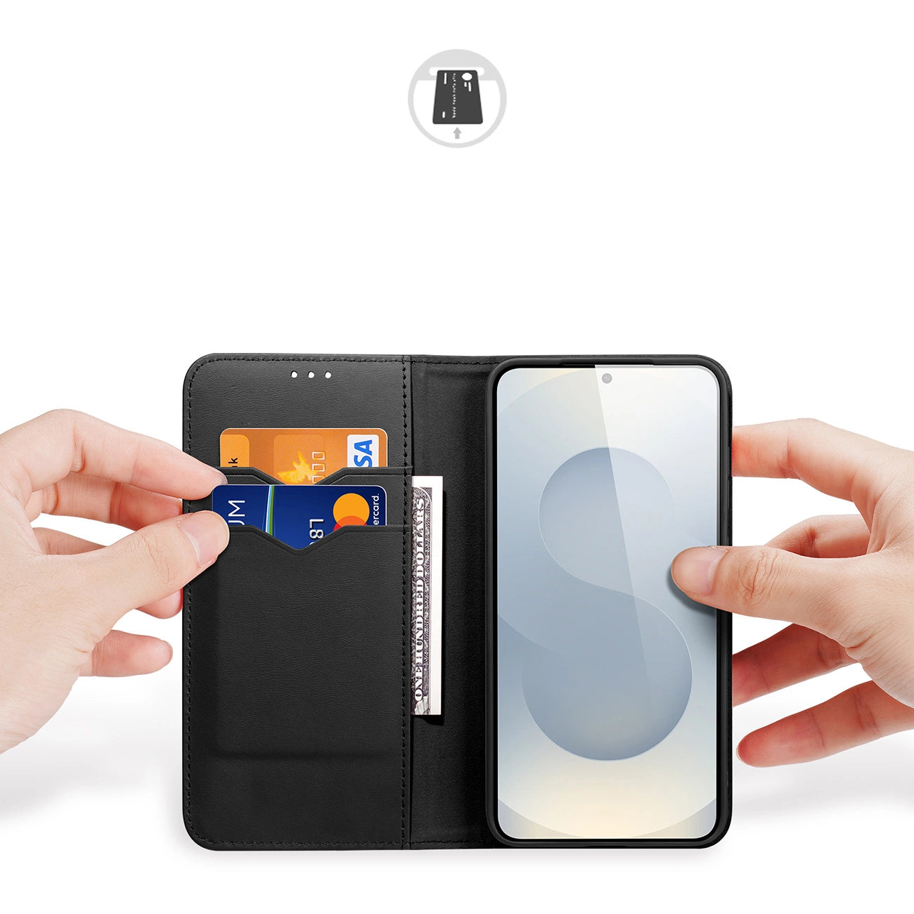 Dux Ducis Hivo Samsung Galaxy S25 Edge Case with Flip and RFID Protection - Black_1