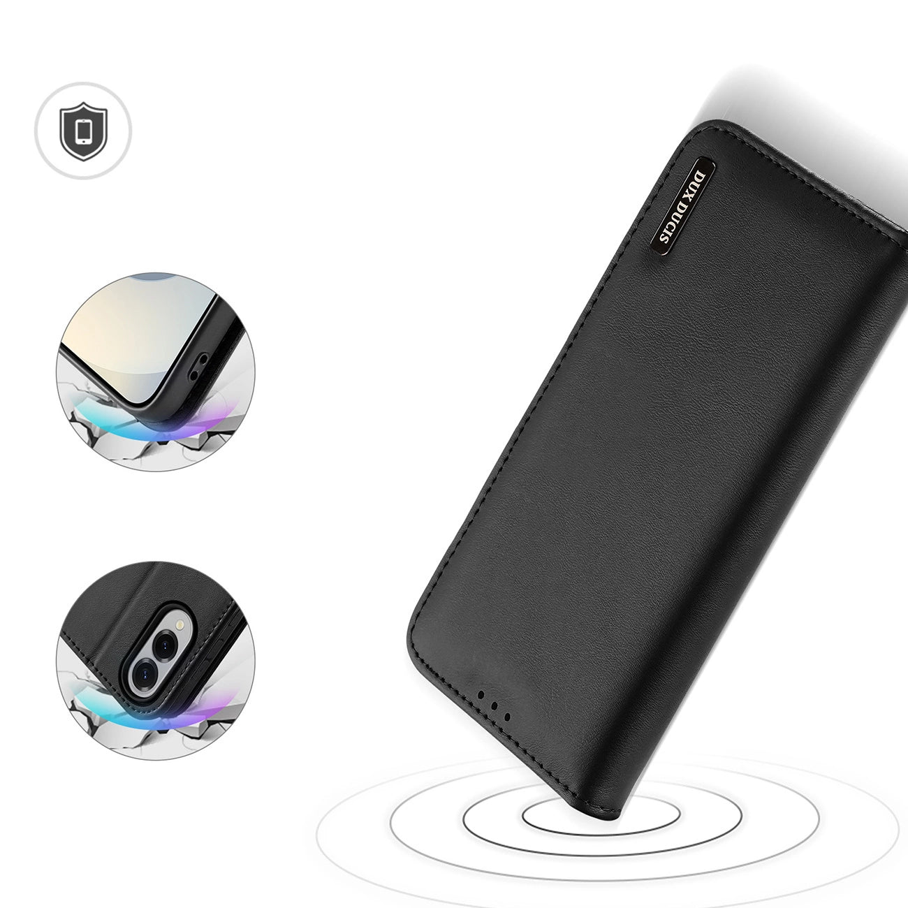 Dux Ducis Hivo Samsung Galaxy S25 Edge Case with Flip and RFID Protection - Black_4