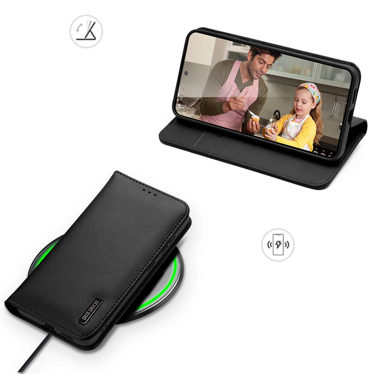 Dux Ducis Hivo Samsung Galaxy S25 Edge Case with Flip and RFID Protection - Black_6