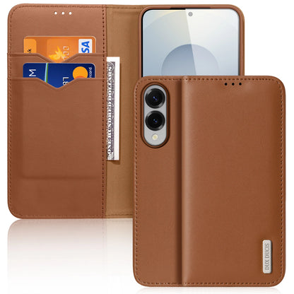 Dux Ducis Hivo Samsung Galaxy S25 Edge Case with Flip and RFID Protection - Brown_0