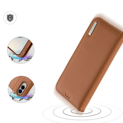 Dux Ducis Hivo Samsung Galaxy S25 Edge Case with Flip and RFID Protection - Brown_3