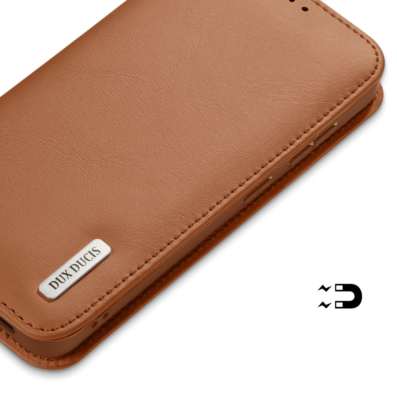 Dux Ducis Hivo Samsung Galaxy S25 Edge Case with Flip and RFID Protection - Brown_4