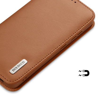 Dux Ducis Hivo Samsung Galaxy S25 Edge Case with Flip and RFID Protection - Brown_4