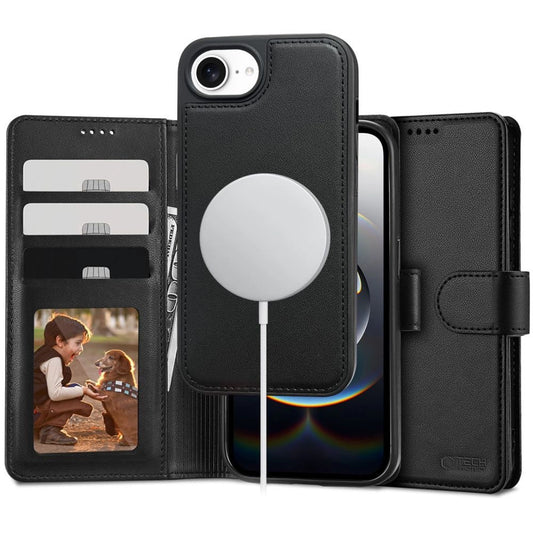 Tech-Protect Wallet MagSafe iPhone 16e Case - Matte Black_0
