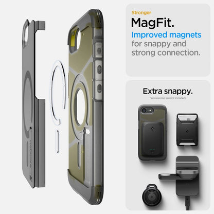 Spigen Tough Armor MagSafe iPhone 16e Case - Clear Gray_14