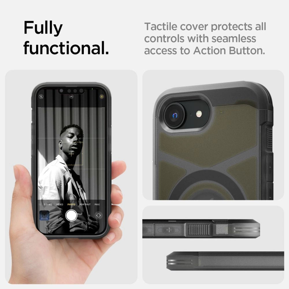 Spigen Tough Armor MagSafe iPhone 16e Case - Clear Gray_15