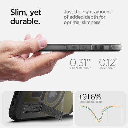 Spigen Tough Armor MagSafe iPhone 16e Case - Clear Gray_16