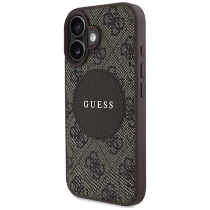 Guess 4G Circle Classic Logo MagSafe case for iPhone 16 - brown_1