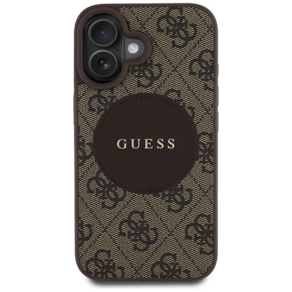 Guess 4G Circle Classic Logo MagSafe case for iPhone 16 - brown_2