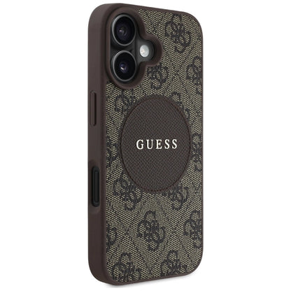 Guess 4G Circle Classic Logo MagSafe case for iPhone 16 - brown_3