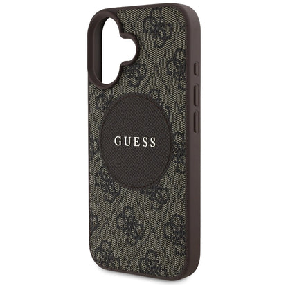 Guess 4G Circle Classic Logo MagSafe case for iPhone 16 - brown_5