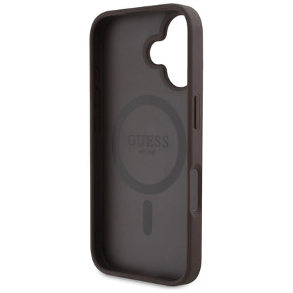 Guess 4G Circle Classic Logo MagSafe case for iPhone 16 - brown_6