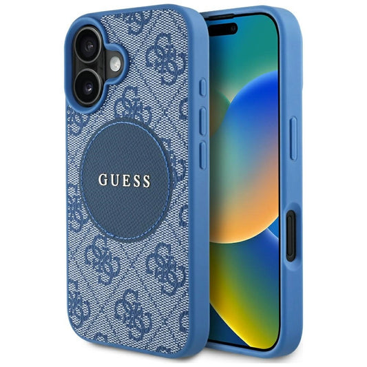 Guess 4G Circle Classic Logo MagSafe case for iPhone 16 - blue_0