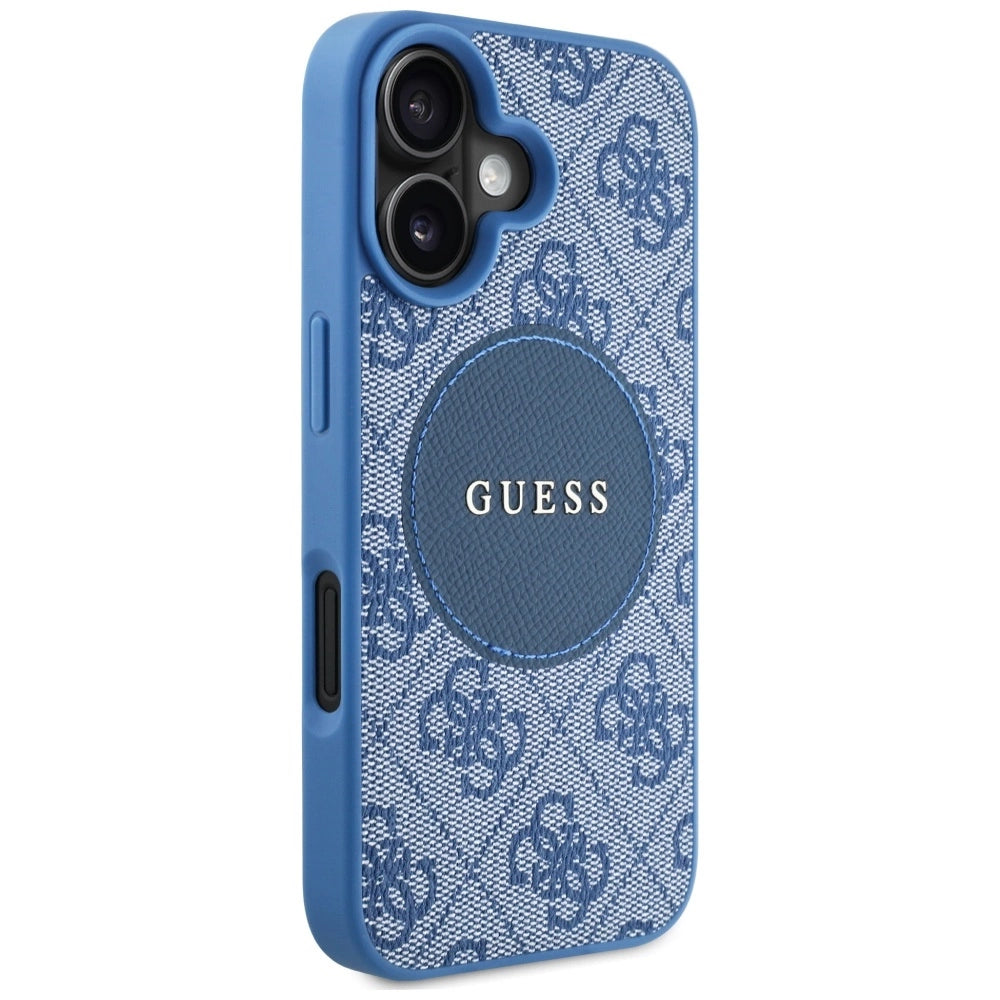 Guess 4G Circle Classic Logo MagSafe case for iPhone 16 - blue_3
