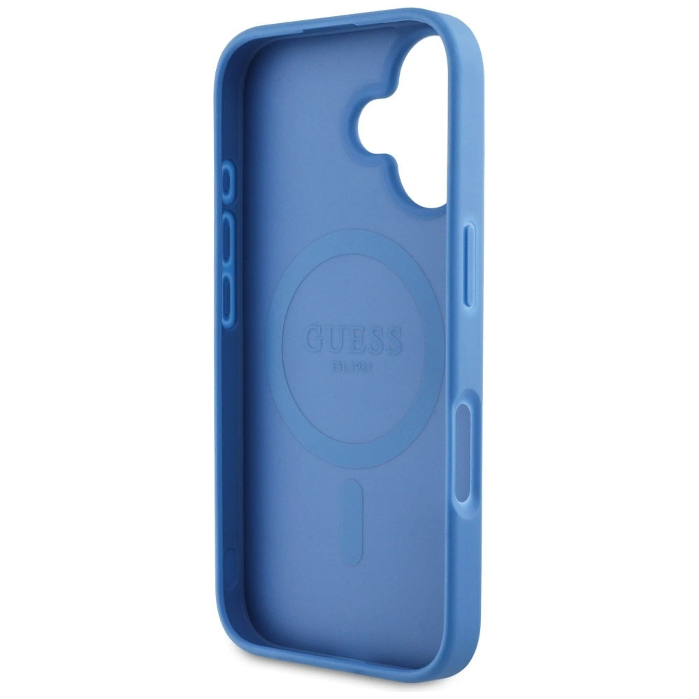Guess 4G Circle Classic Logo MagSafe case for iPhone 16 - blue_6