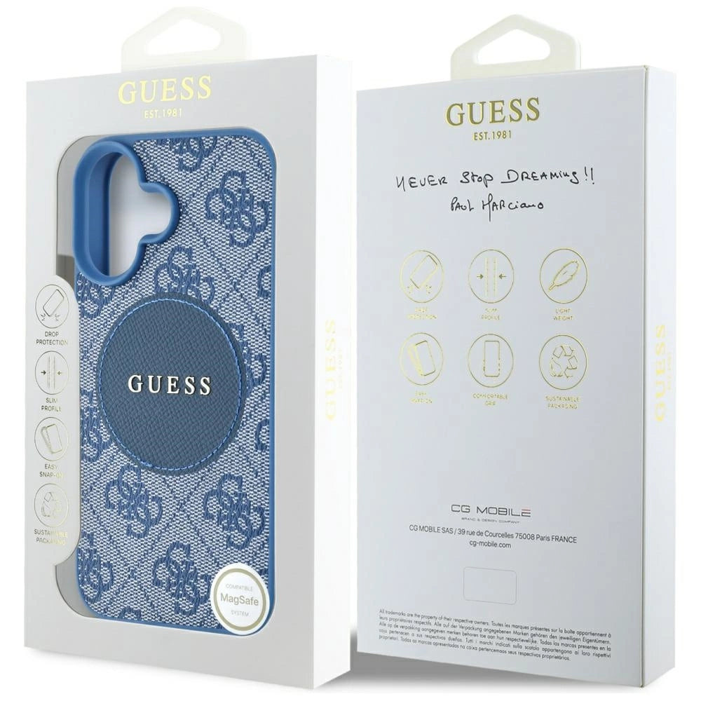 Guess 4G Circle Classic Logo MagSafe case for iPhone 16 - blue_7
